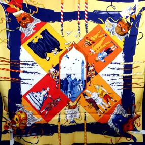 Hermes Silk Jacquard Scarf Le Carnaval De Venise Original Issue