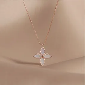 ins style double sided clover necklace