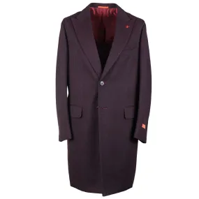 Isaia 'Portofino' Burgundy Cashmere Overcoat