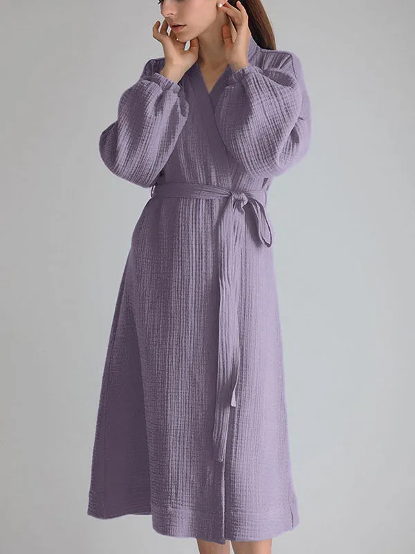 Lantern Long Sleeve Gauze Cardigan Robe