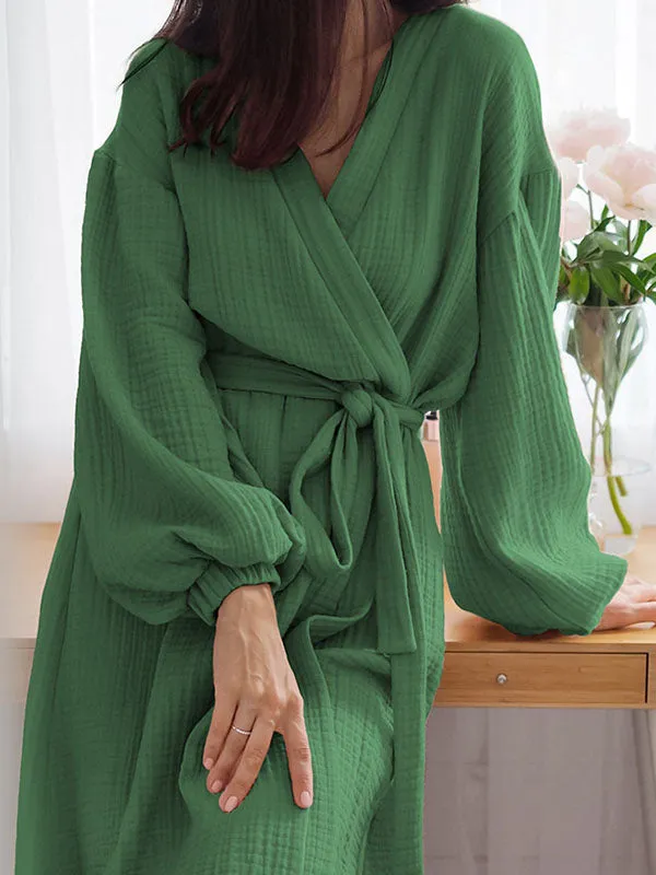 Lantern Long Sleeve Gauze Cardigan Robe