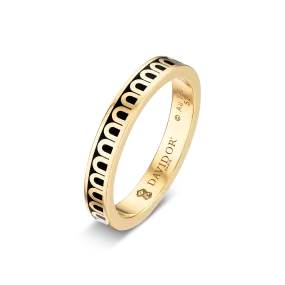 L'Arc de DAVIDOR Ring PM, 18k Yellow Gold with Caviar Lacquered Ceramic