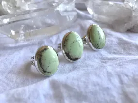 Lemon Chrysoprase Sylke Rings - Oval (US 8)