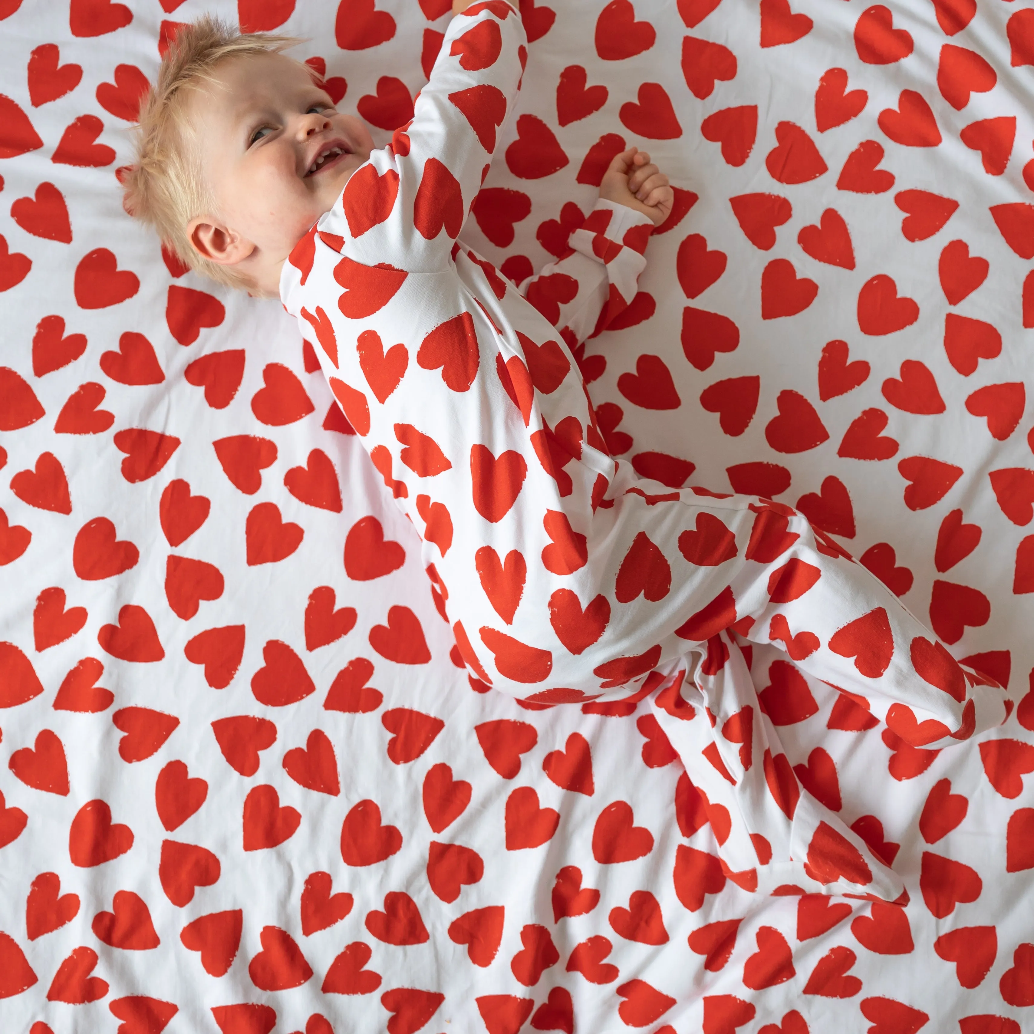 Love heart print blanket