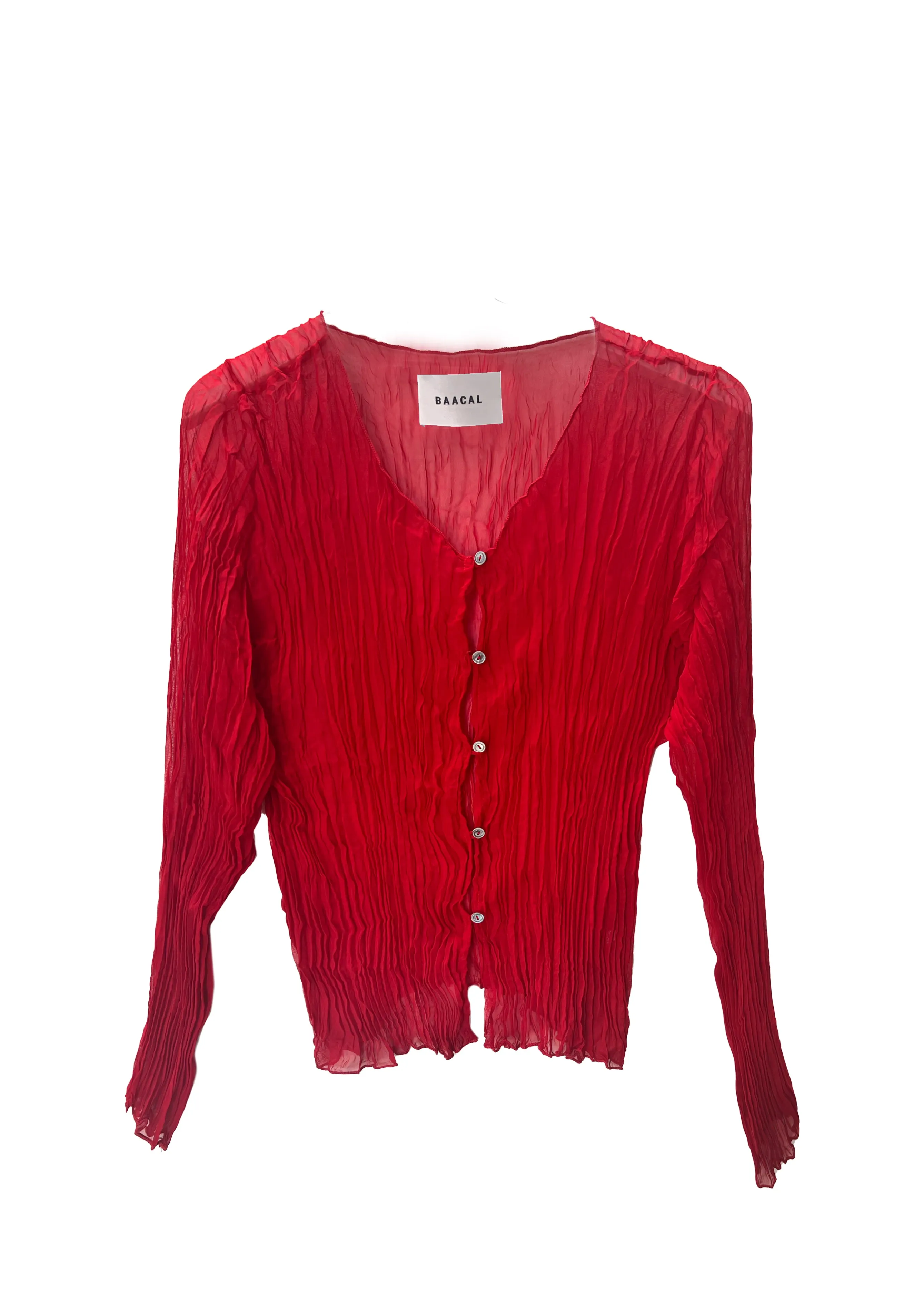 Maya Pleated Cardigan- Red