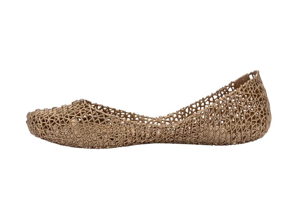 Melissa Campana Papel AD Gold Flat Ballerinas For Women