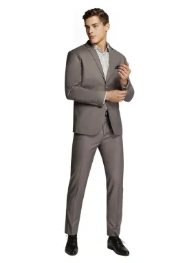 Men's Grey Formal Plain Slim Fit Suit