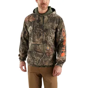 Midweight Camo Sleeve Logo Hooded Sweatshirt