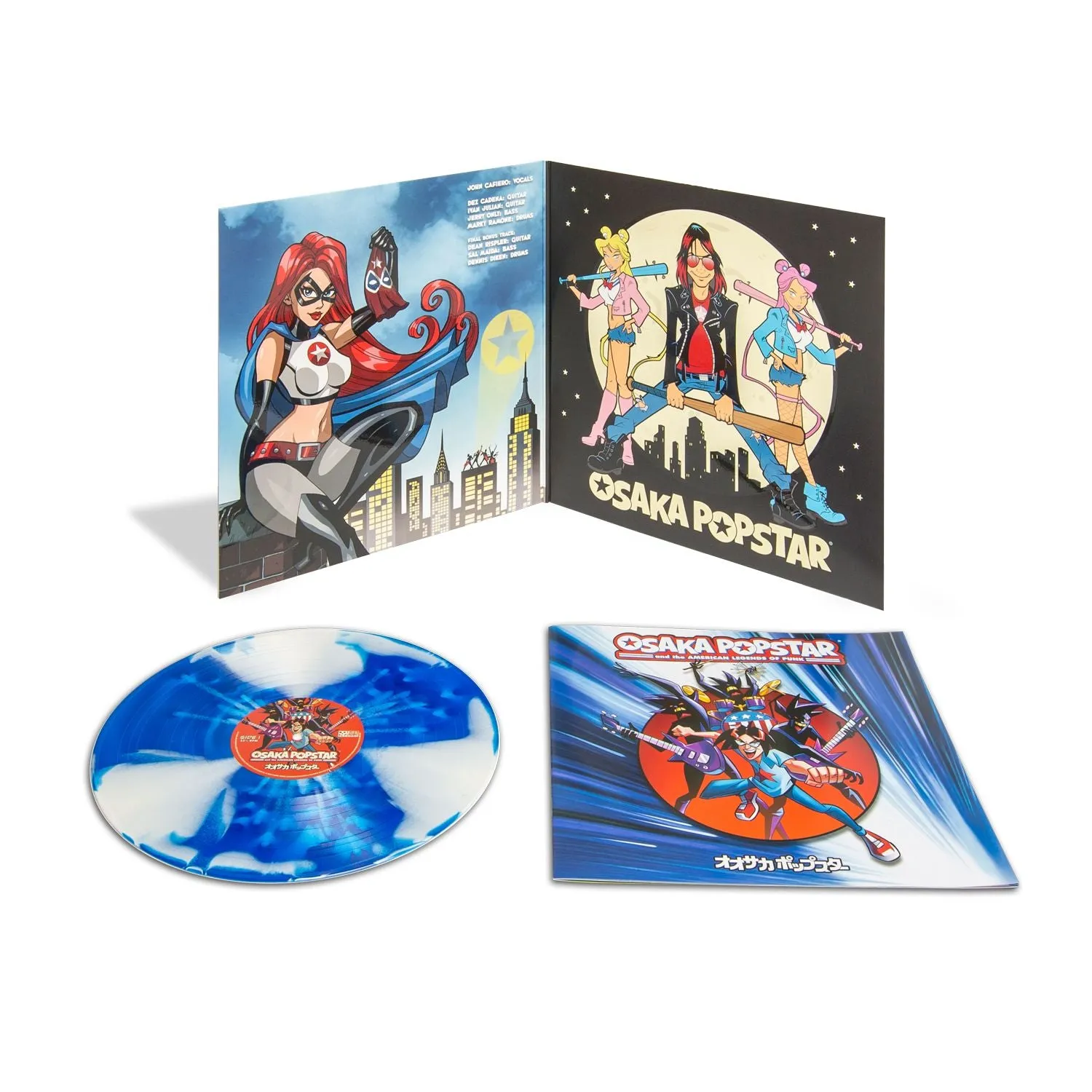 OSAKA POPSTAR & THE AMERICAN LEGENDS OF PUNK (EXPANDED EDITION) VINYL LP LTD ED ‘ANIME SPEED-LINE SPLATTER’ 180 GRAM COLORED VINYL EDITION