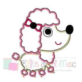 Pampered Poodle Dog Applique Design