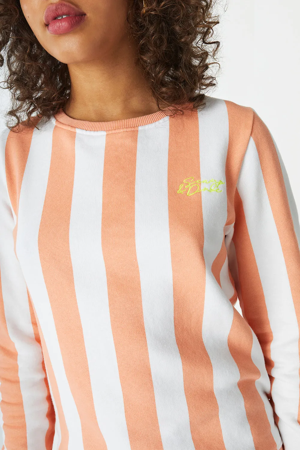 Peach with White Stripe Logo Sweatshirt