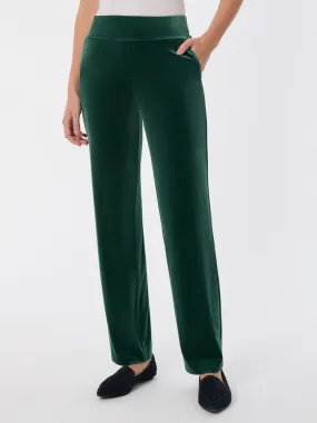 Petite Pull-On Velour Straight Leg Pants