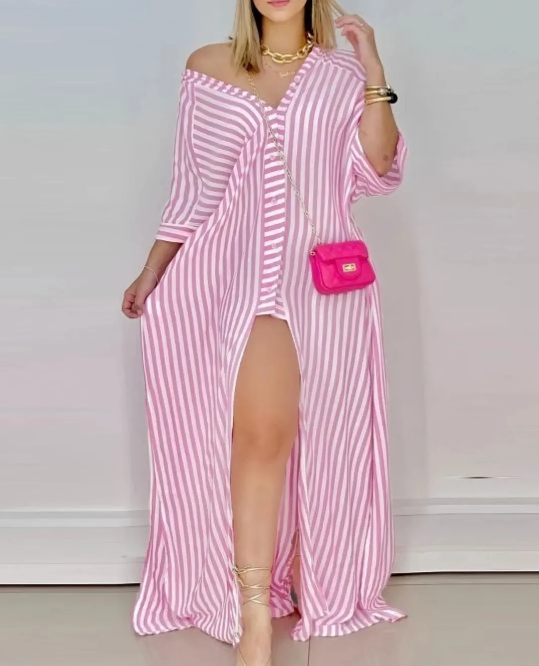 Pink Striped Dress