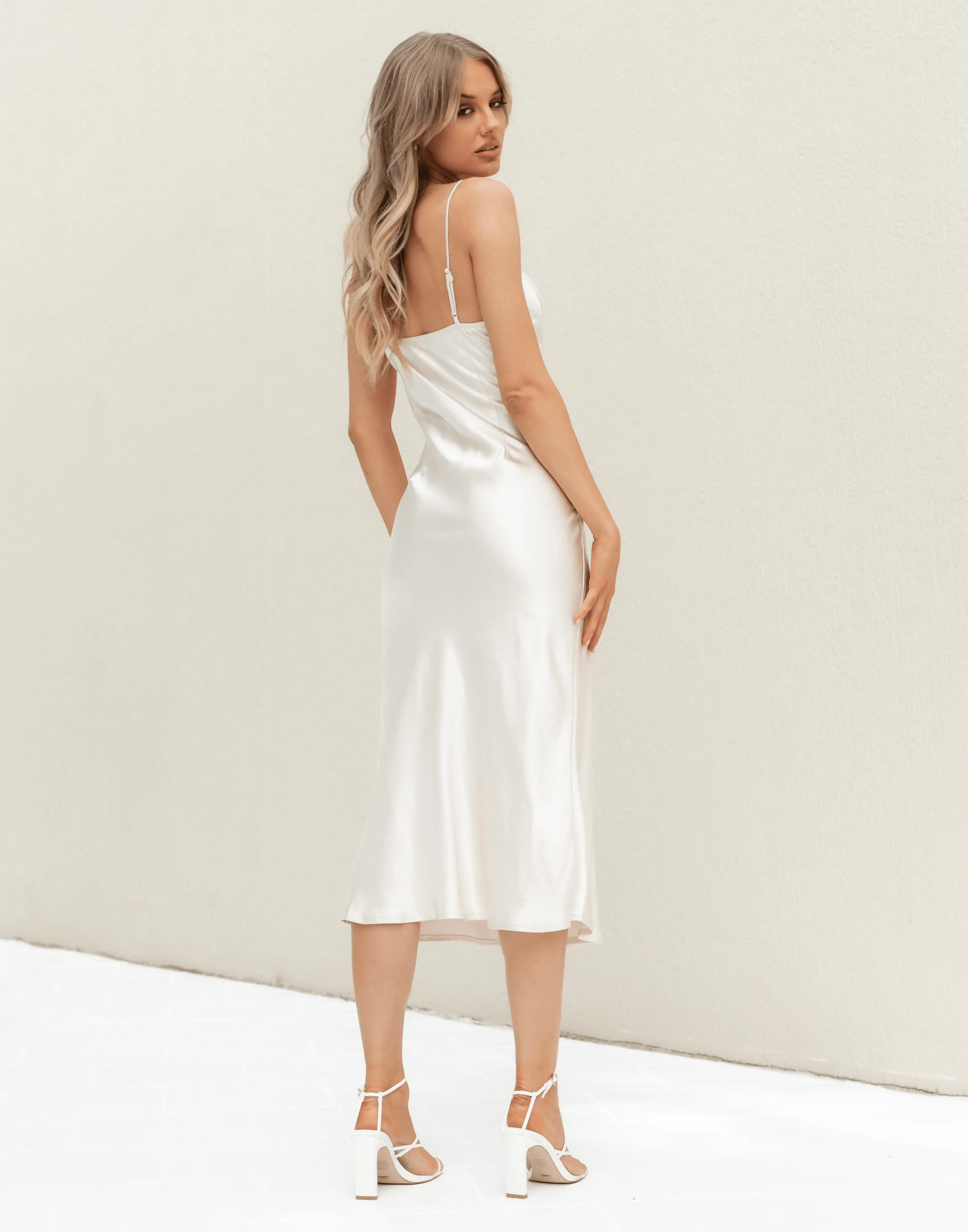 Romain Midi Dress (Soft Beige)