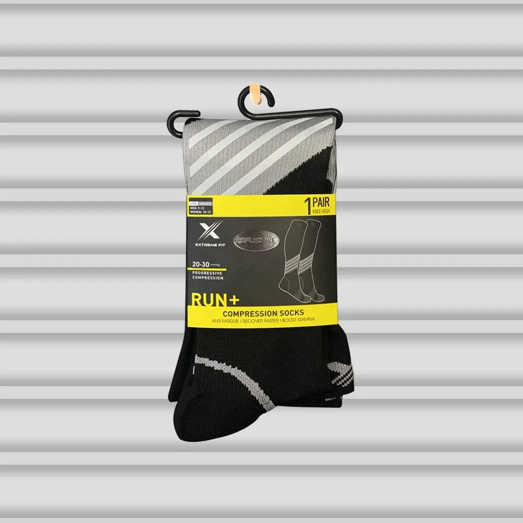 Run  Ultra V-striped Reflective - Atheltic Grade Compression Socks