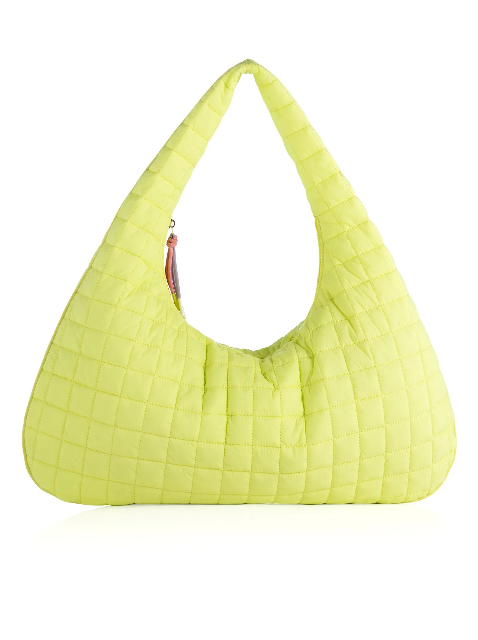 Shiraleah Ezra Quilted Nylon Hobo, Citron