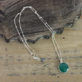 Silver Green Garnet Necklace