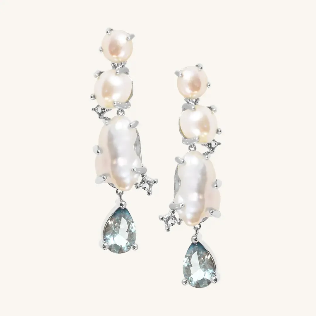 Something Blue Pearl Earrings