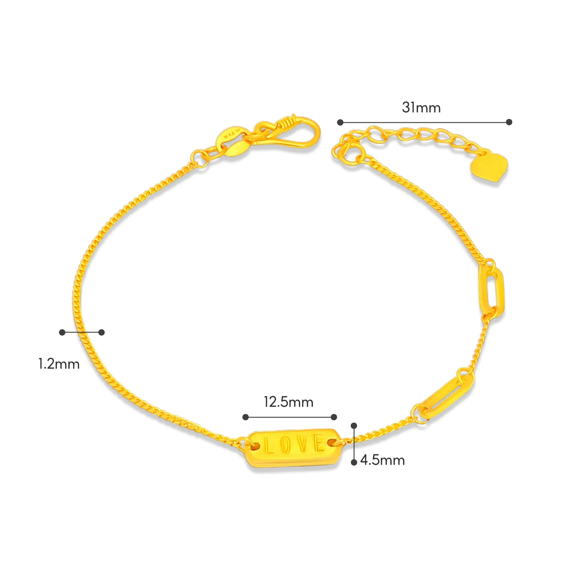 TAKA Jewellery 999 Pure Gold 5G Bracelet