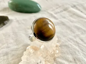 Tiger’s Eye Naevia Ring - Large Round (US 9 & 9.5)