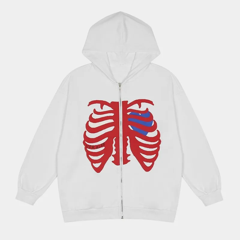 Trapped Heart | Graphic Zipper Hoodie