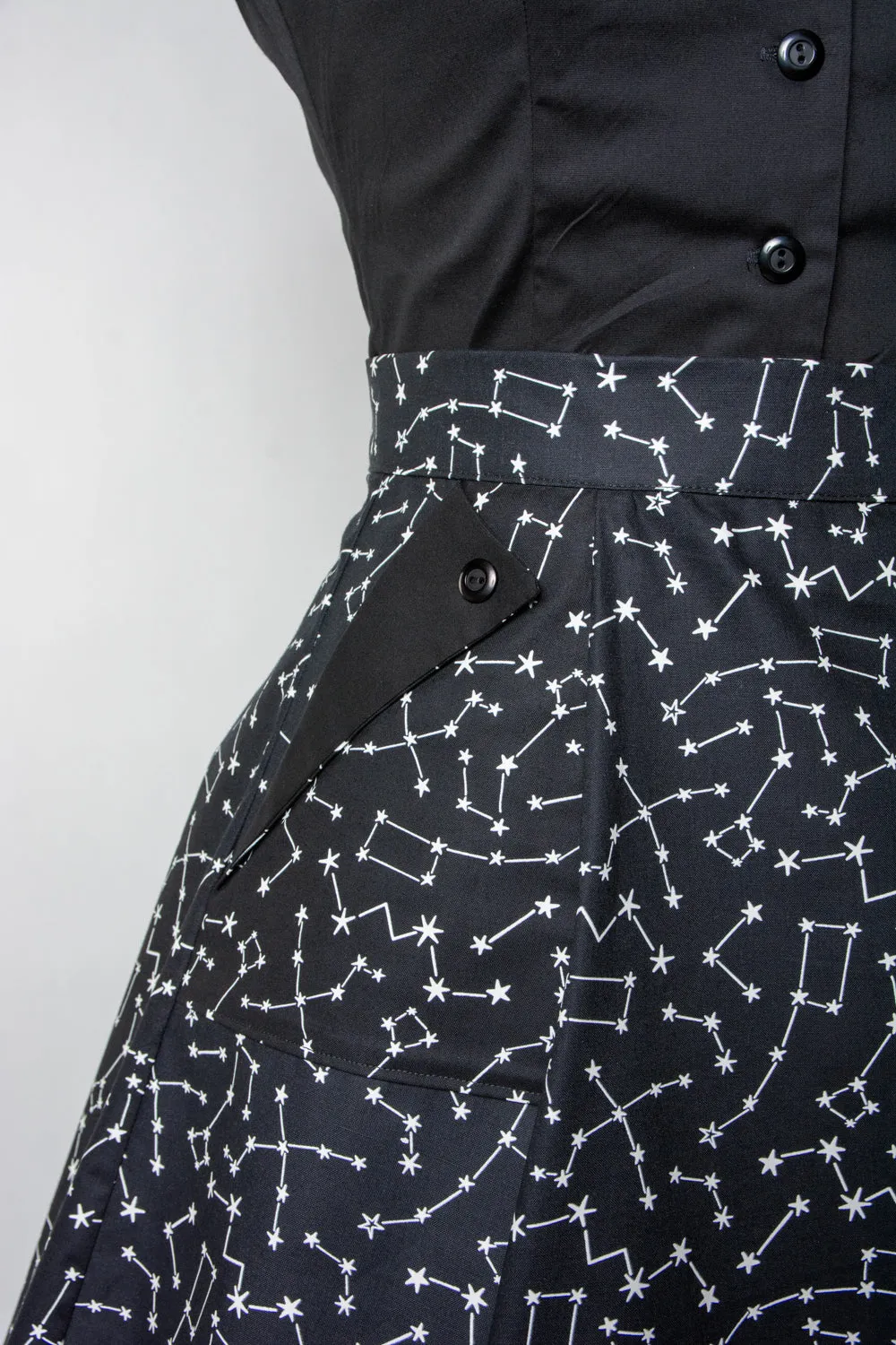 Twirl Skirt- Black Constellations (glow-in-the-dark)