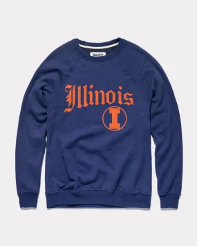 University of Illinois Pennant Navy Crewneck