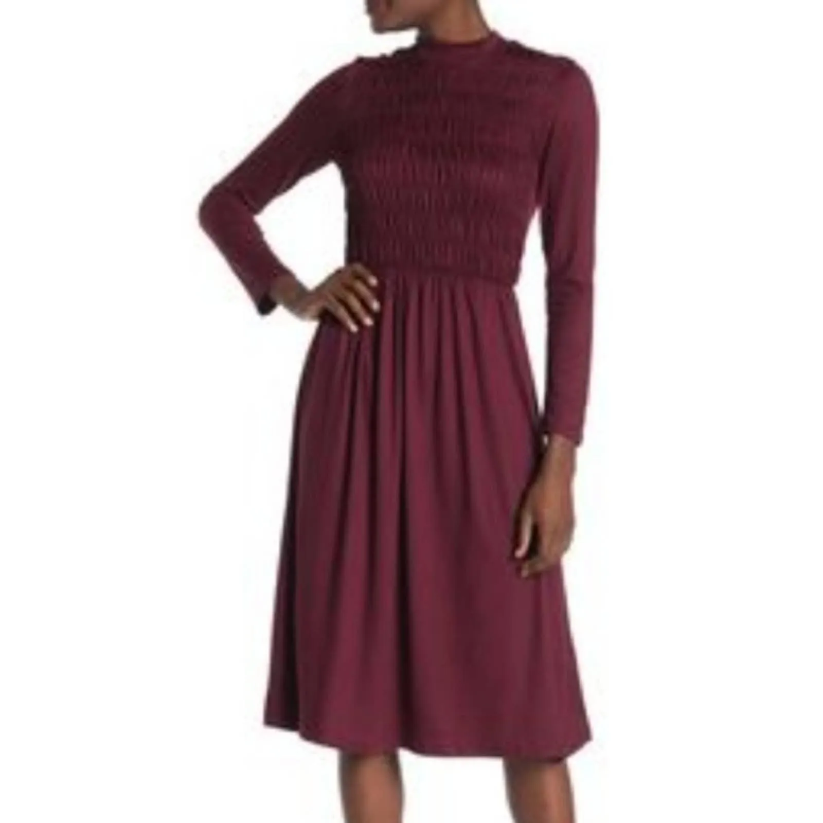 Velvet Torch LA Smocked Front Midi Dress XS