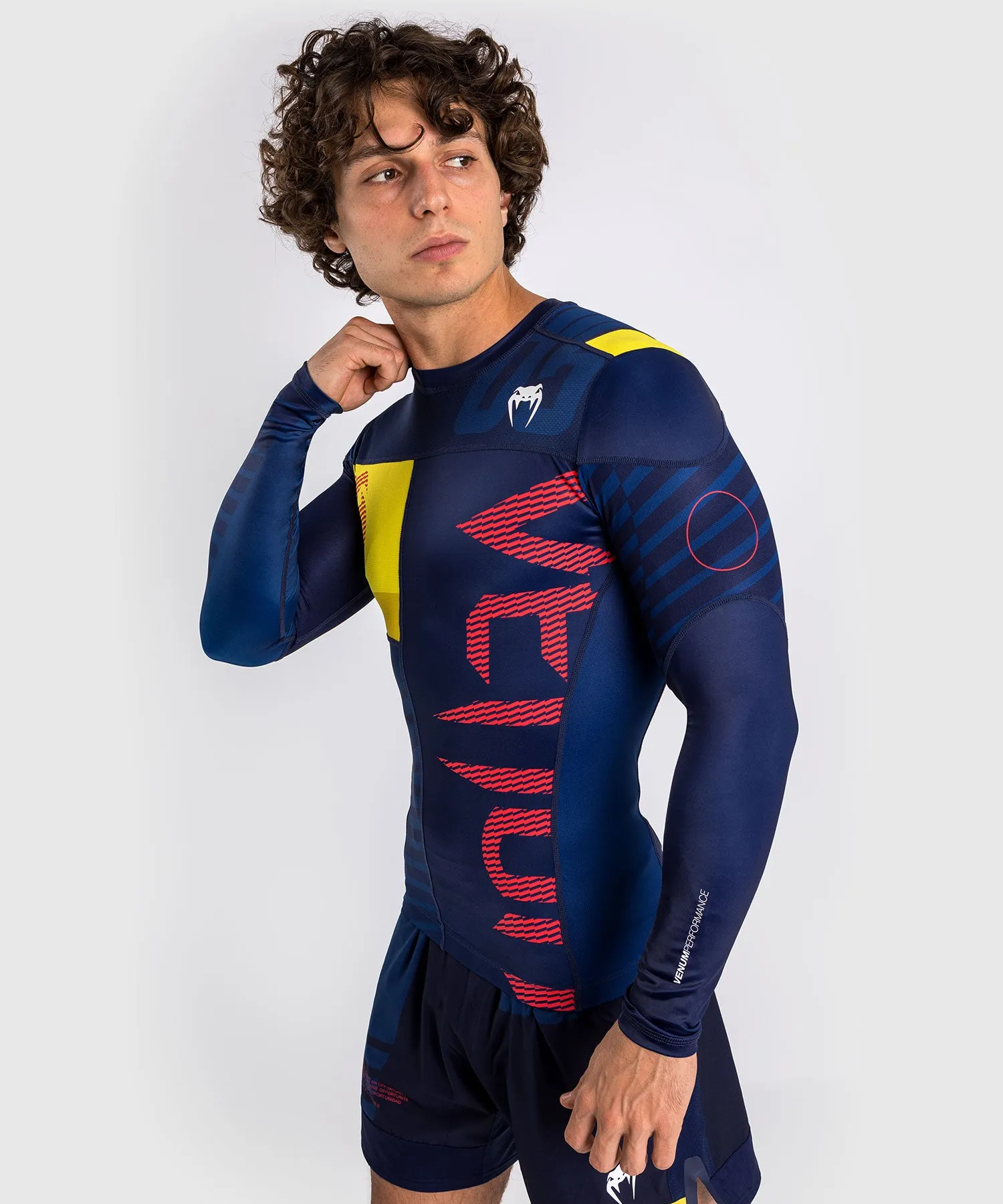 Venum Sport 05 Rashguard Long Sleeves - Blue/Yellow