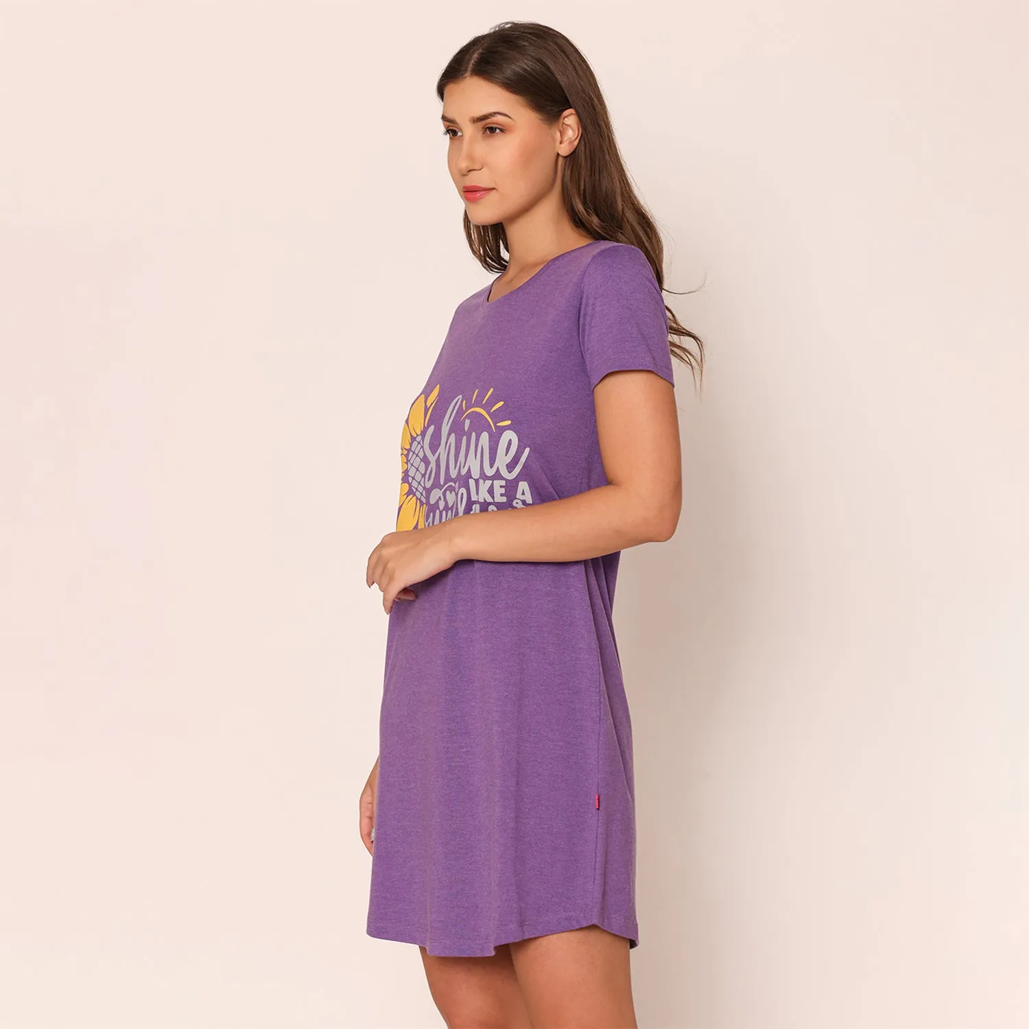 Women Cotton Sleepshirt - Dark Purple