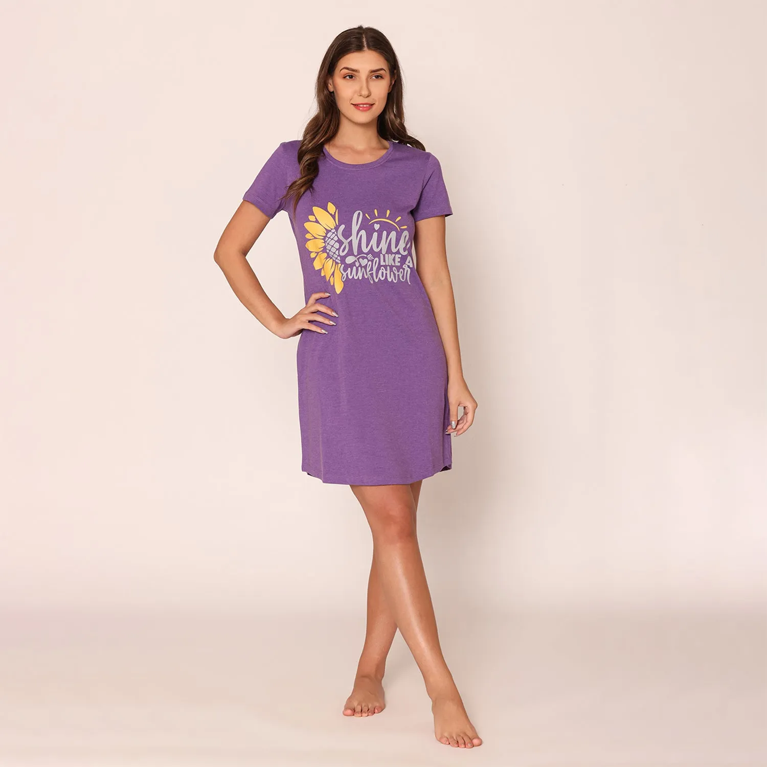 Women Cotton Sleepshirt - Dark Purple