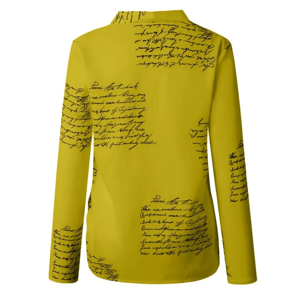 Women Letters Printing Blouses