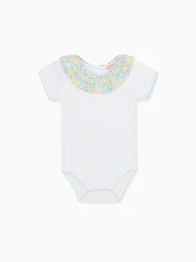 Yellow Floral Tilly Cotton Baby Girl Body Vest